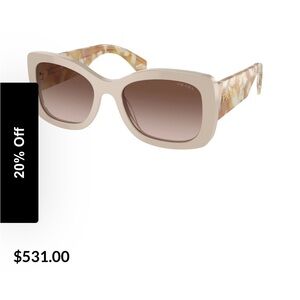 Prada Cream Oversized Sunglasses with Gradient Lenses